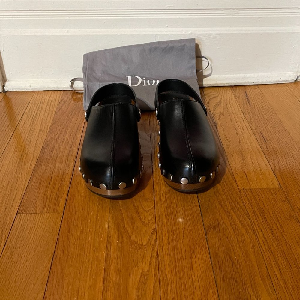 CHRISTIAN DIOR Diorquake Black Leather Clogs - Picture 2 of 15